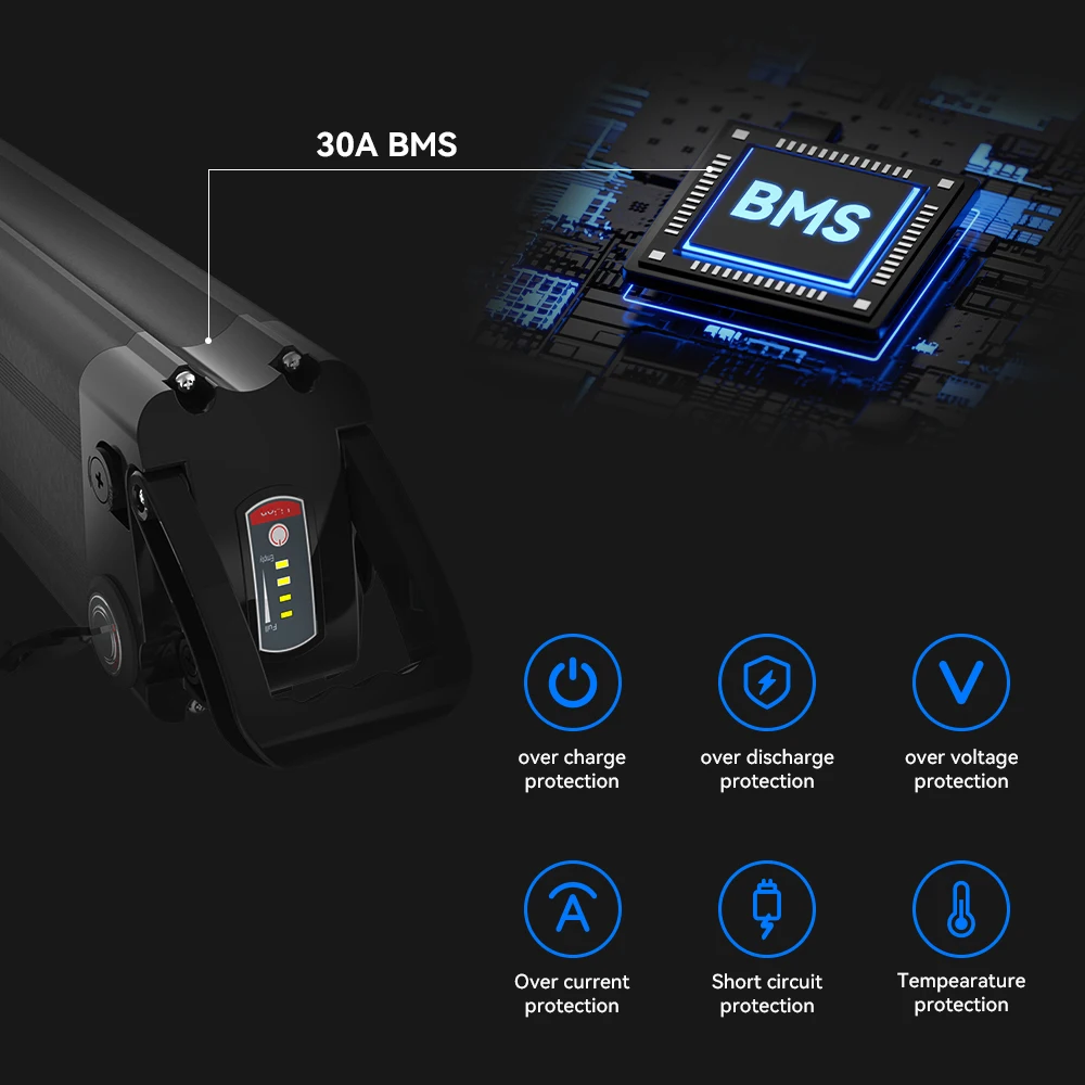 48V13Ah 36V15Ah US in Stock Silver Fish Rechargeable batteries Lithium ion Ebike Battery with 30A BMS  Battery Pack