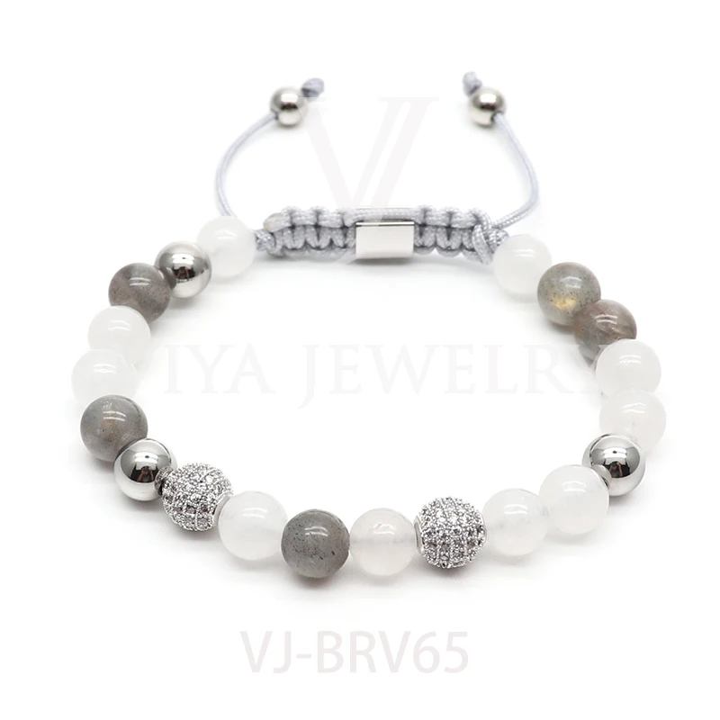 DIY Natural Stone Beads Bracelet Customized Macrame Bracelets For Gift Idea