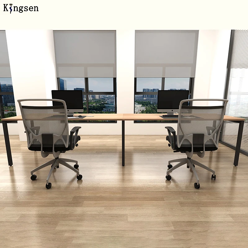 China Manufacturer Metal Feet Frame Wooden Table Rectangular Office Work Table Office Table Desk Furniture Modern Office Desks