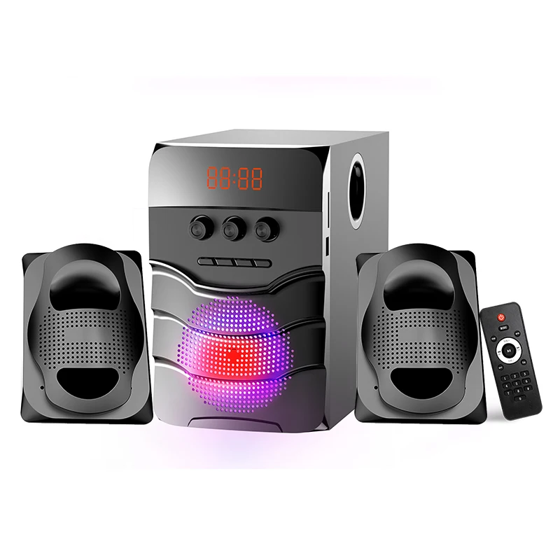 Hifi USB SD FM Radio Blue Tooth Subwoofer Computer 2.1 Pc Speakers For Desktop