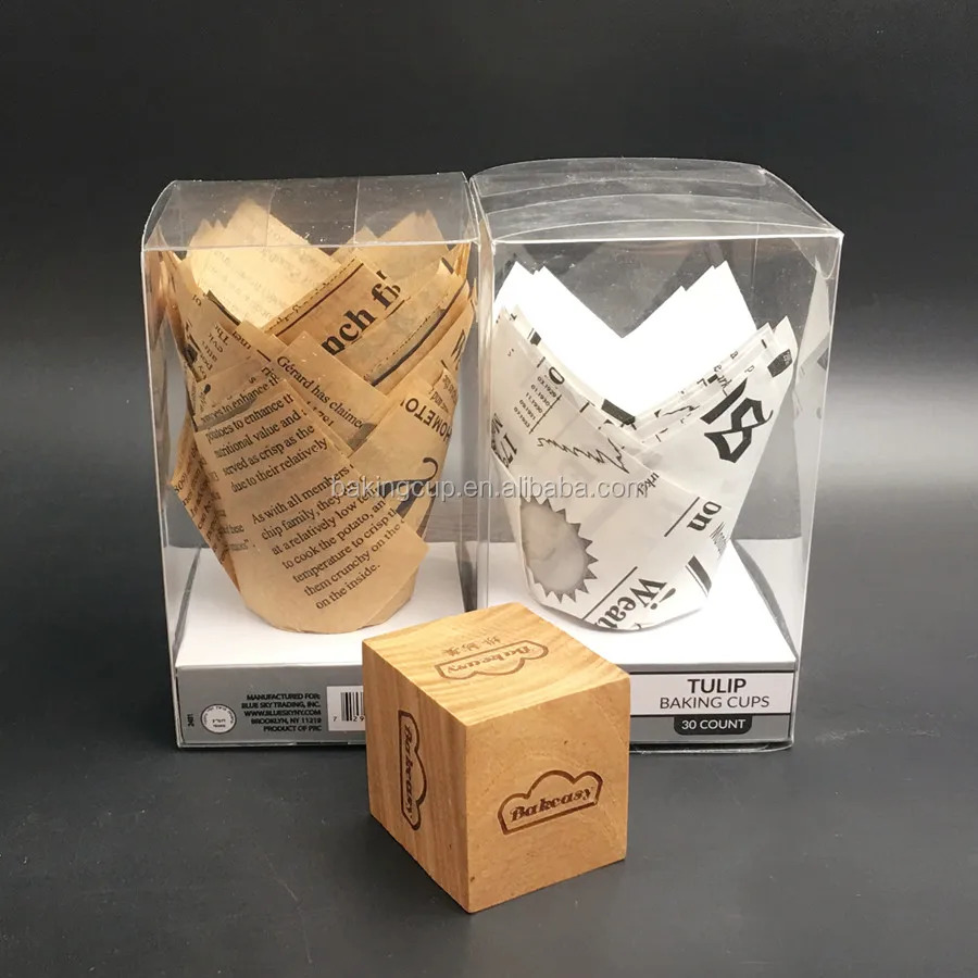 200pcs Stocked Feature Baking Paper Cup tulip cupcake Wrappers with swirl printing Tulip Cups Muffin Liners