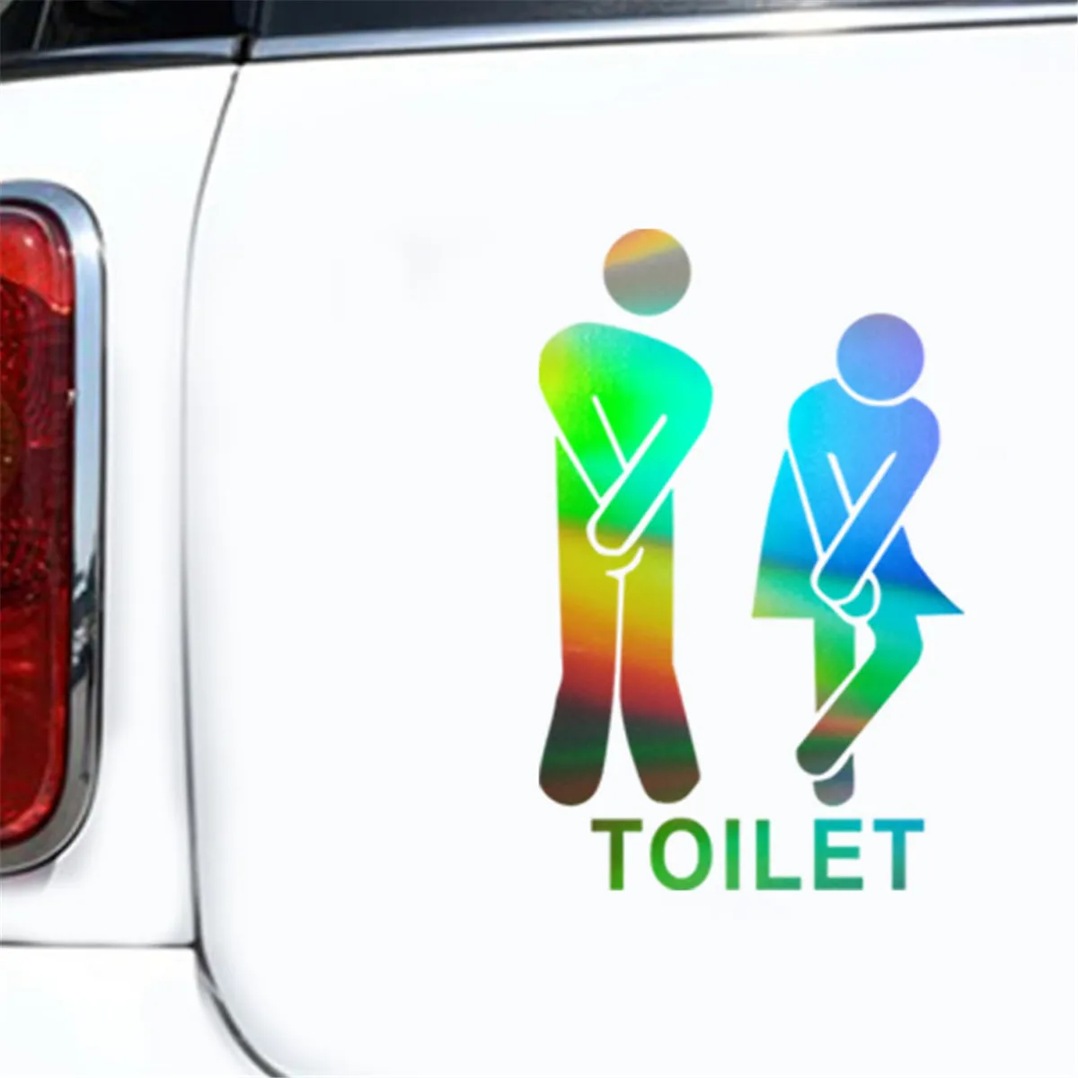 Toilet Men And Women Sign Car Laser Sticker Vinyl Decal Car Truck Bumper Window Laptop Sticker Decor Gift Die Cut Decals Glass