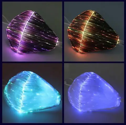 LED colorful optical fiber luminous masks for masquerade, Halloween, bungee party holiday atmosphere masks