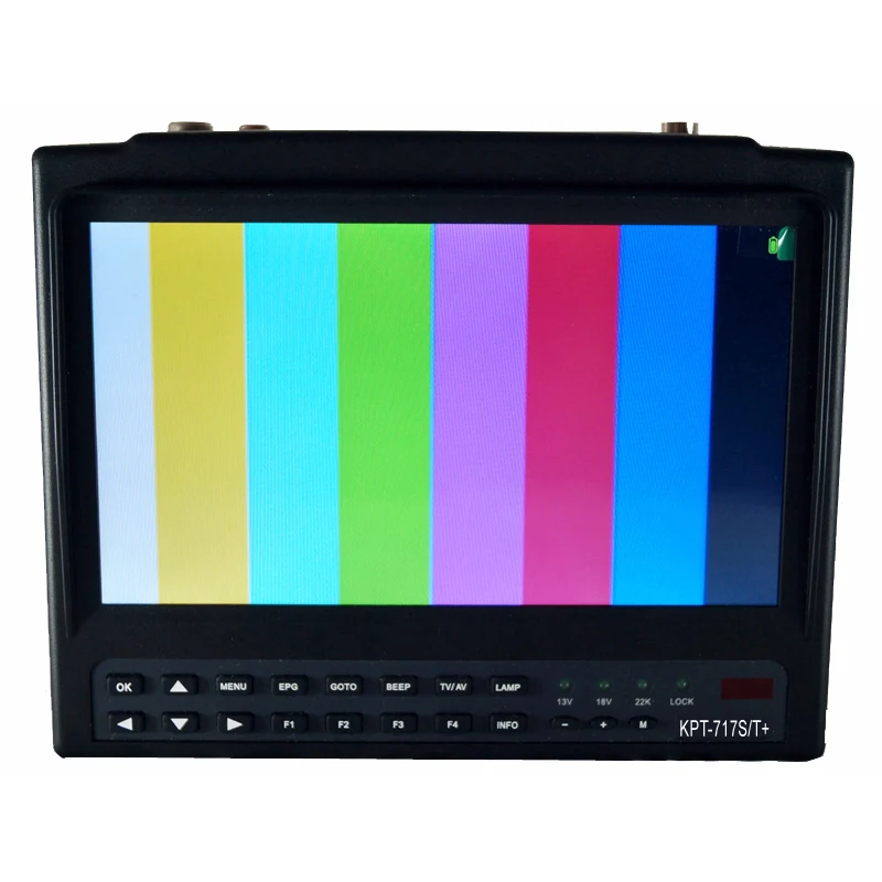 KPT-717ST+ 7 Inch IPS DVB-S DVB-S2 MPEG4 H.265 Satfinder Digital Satellite Finder Meter CCTV Monitor