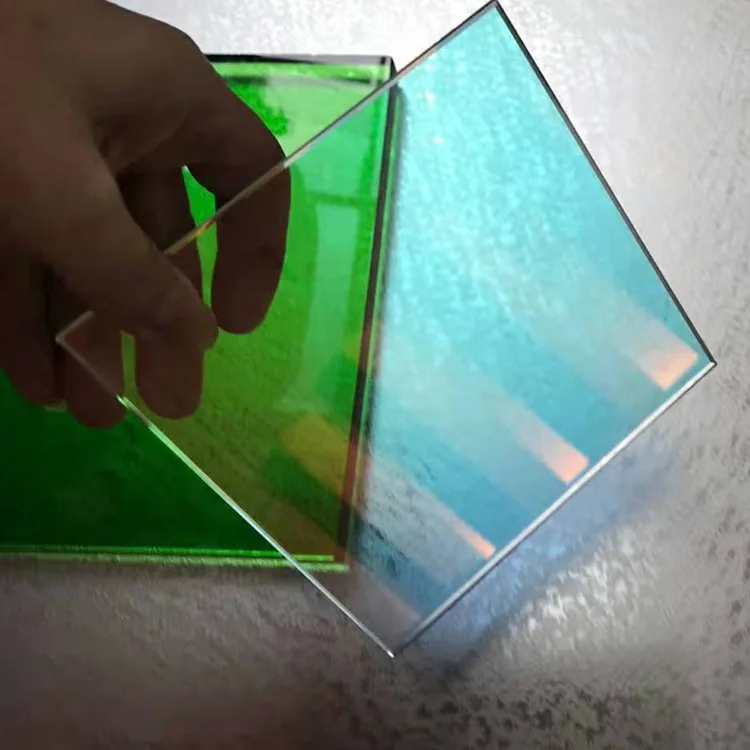 High End Unique Tempered Iridescent Color Glass Partitions Custom Wall Decorative Panel Glass