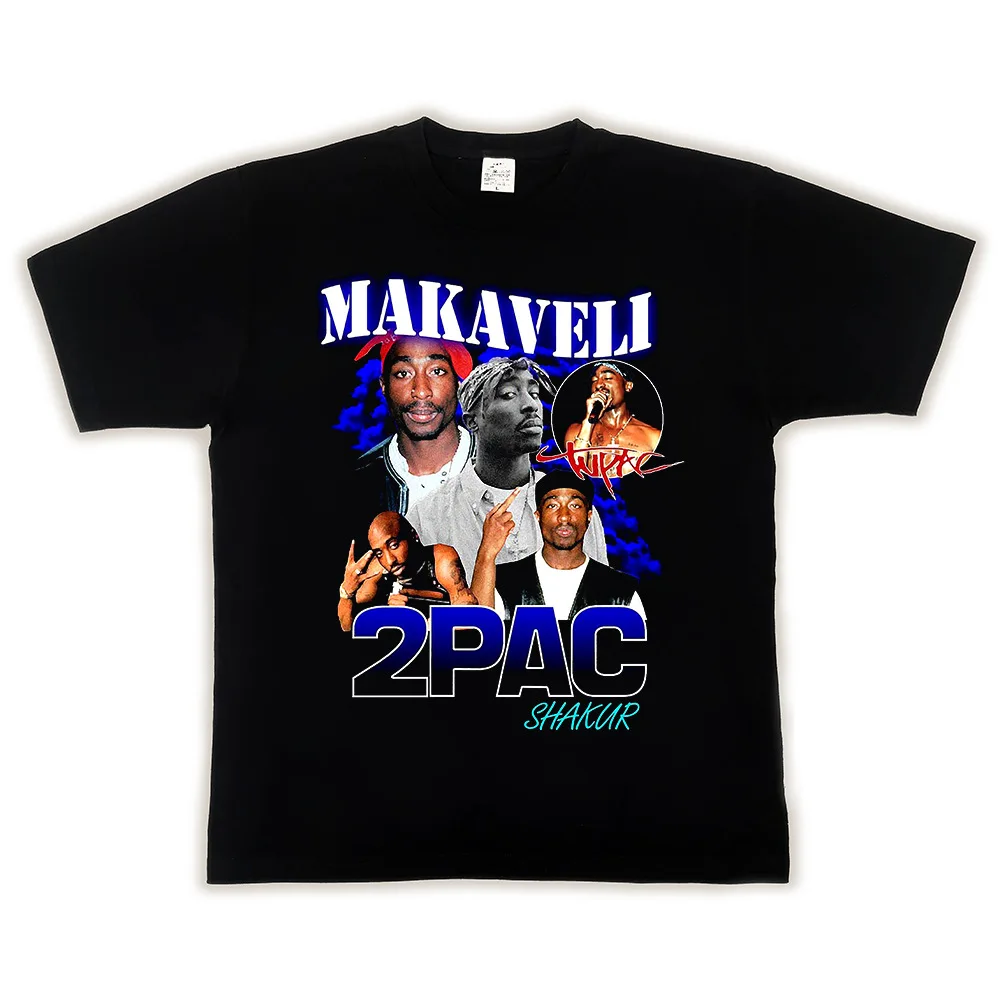 2PAC BIGGIE SMALLS Wholesale High Quality Mens T Shirt Streetwear Oversized West coast Hip Hop 100% Cotton  Vintage T Shirts