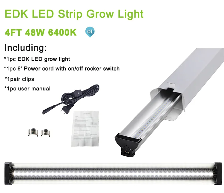 4FT EDK 48W t5 custom panel fanless hydroponic kits indoor plant full spectrum etl led grow light for hydroponics system