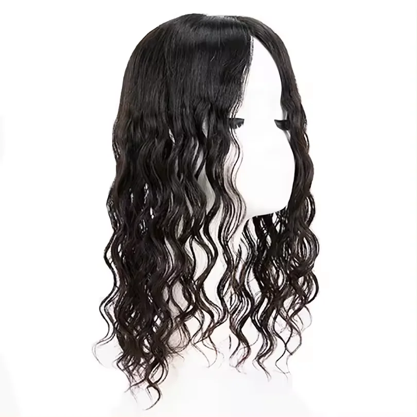 XF 2024 Hot selling 100% Real Human Hair No shedding New Silk base clip in hair topper for women