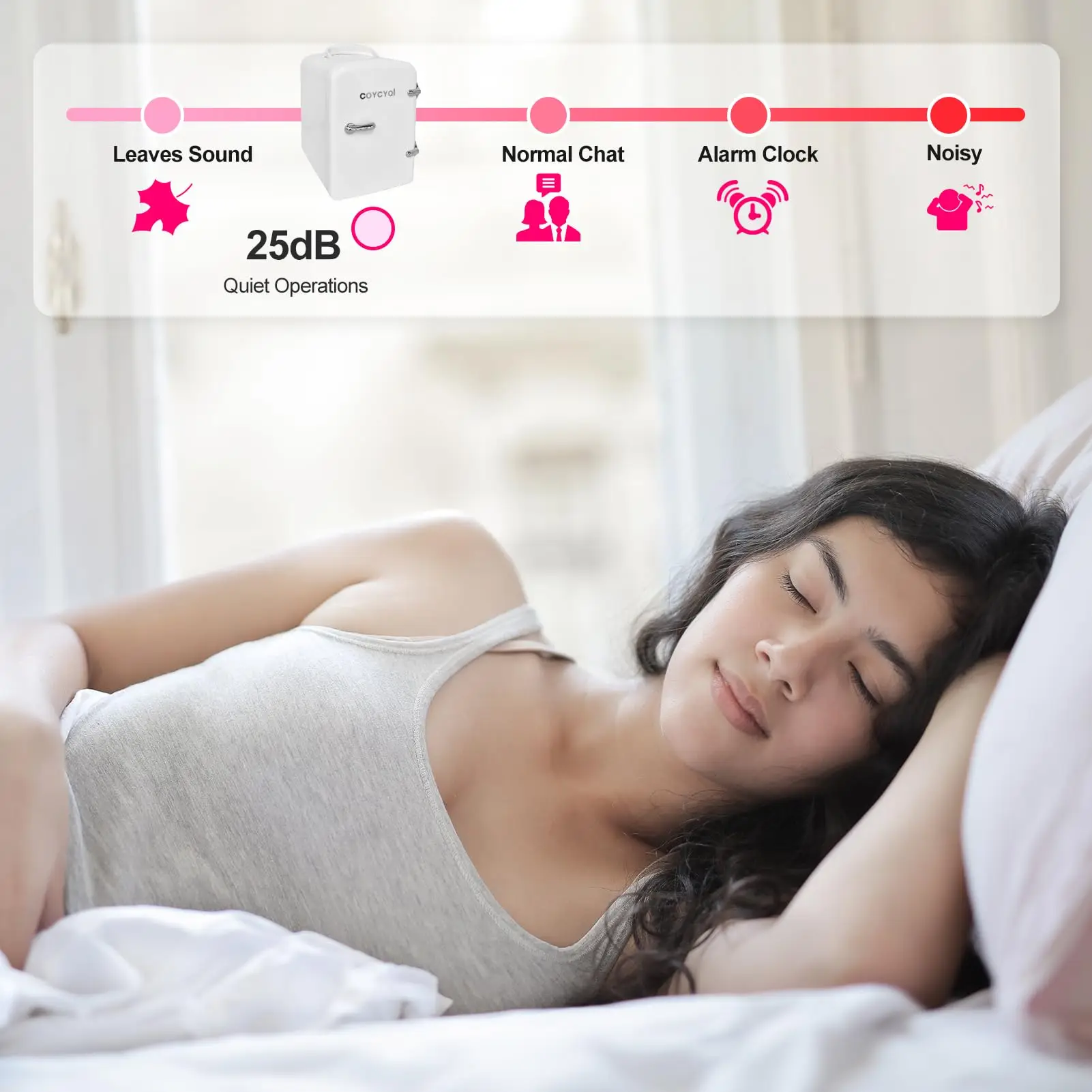 mini fridge 4 L /6 can electric cooler and heater for food, beverage, skin care and cosmetics -