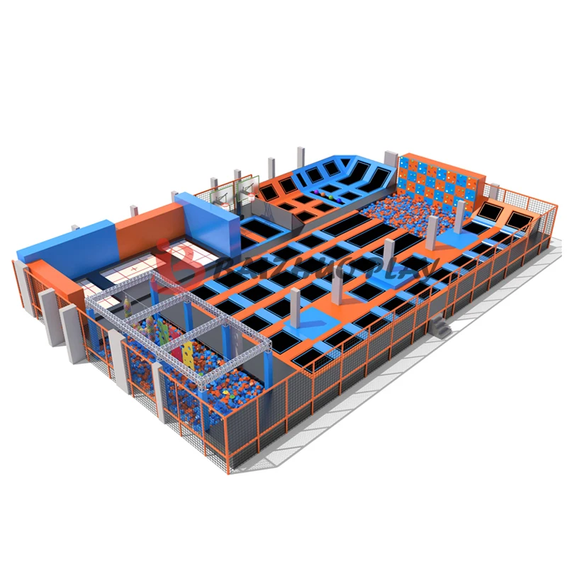 Hot Sale Team building Sport Games meltdown Park with Big Foam Pit  wipeout machine For  large Indoor Trampoline