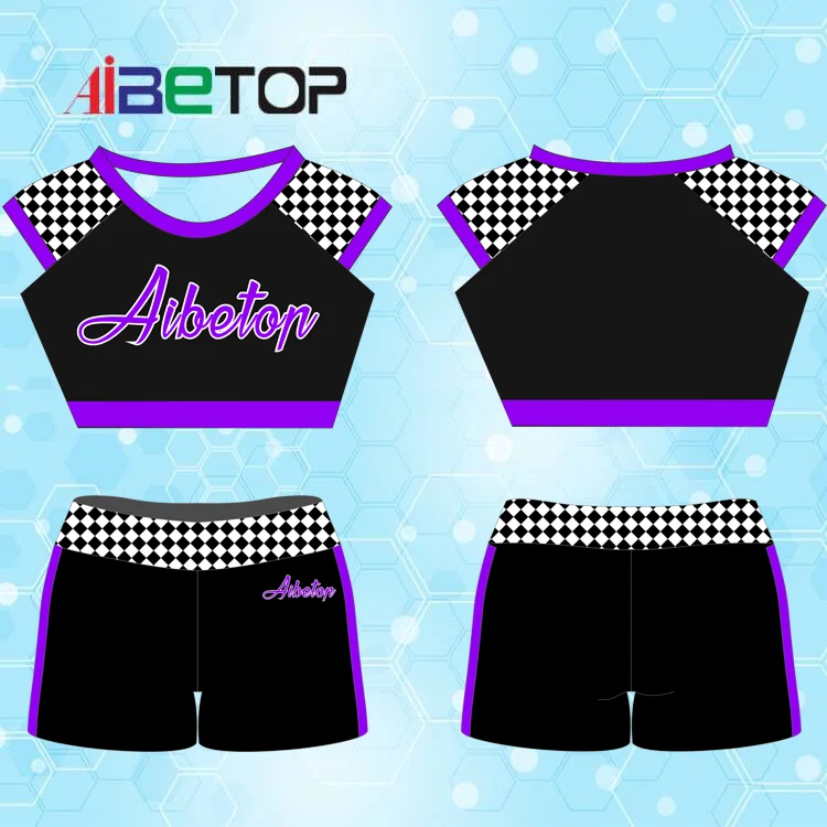 ab rhinestones cheerleading practice sets colorful cheer crop top and shorts girls cheer wear practical