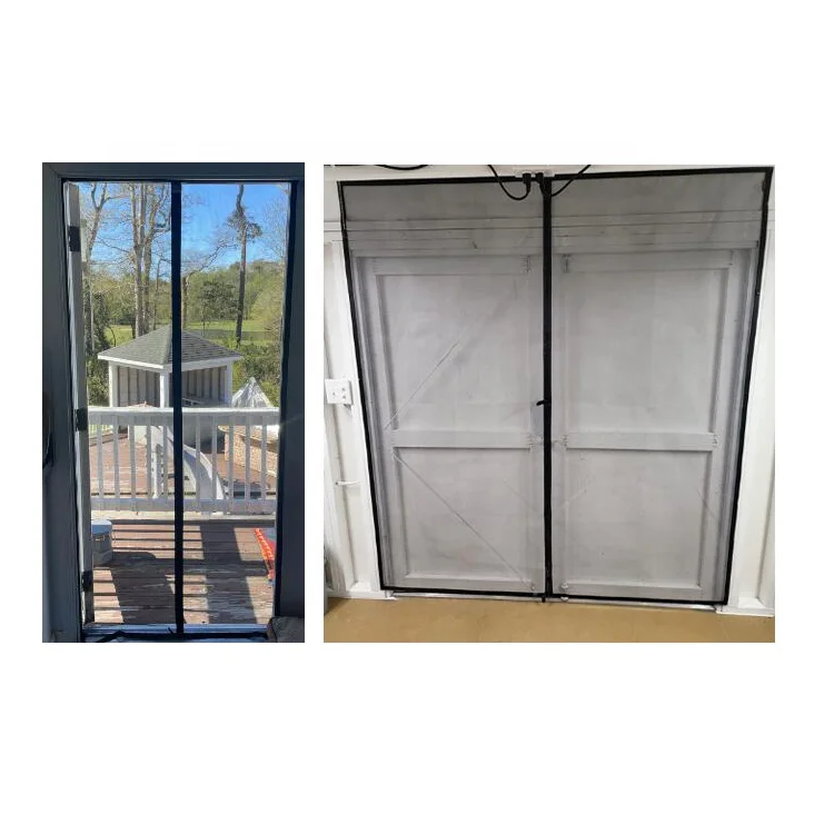 Black Magnetic Mosquito Net Door Screen Curtain