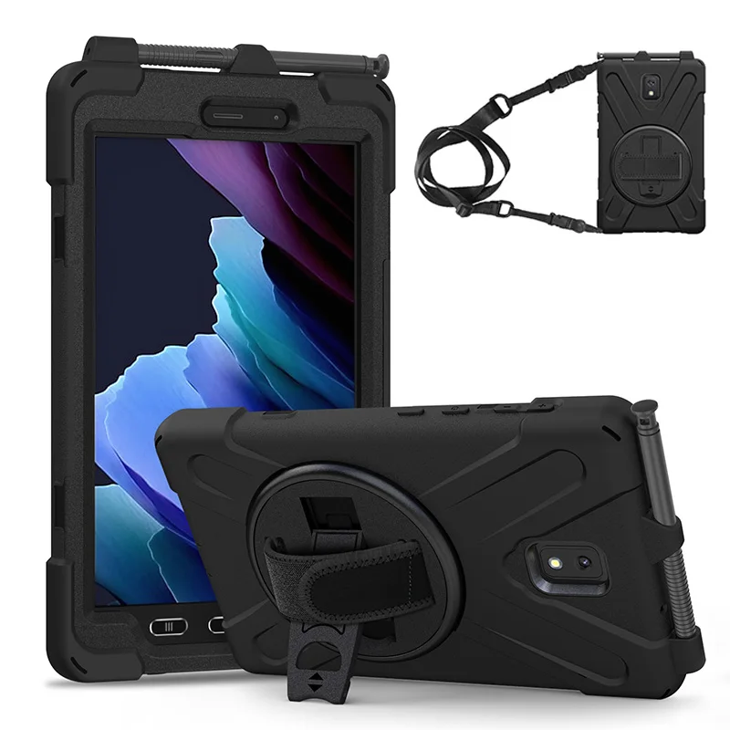 2019 hot selling stock Heavy Duty Rugged Case with Hand Strap & Shoulder Belt For Samsung Galaxy Tab  Active 3 8.0 T570/T575