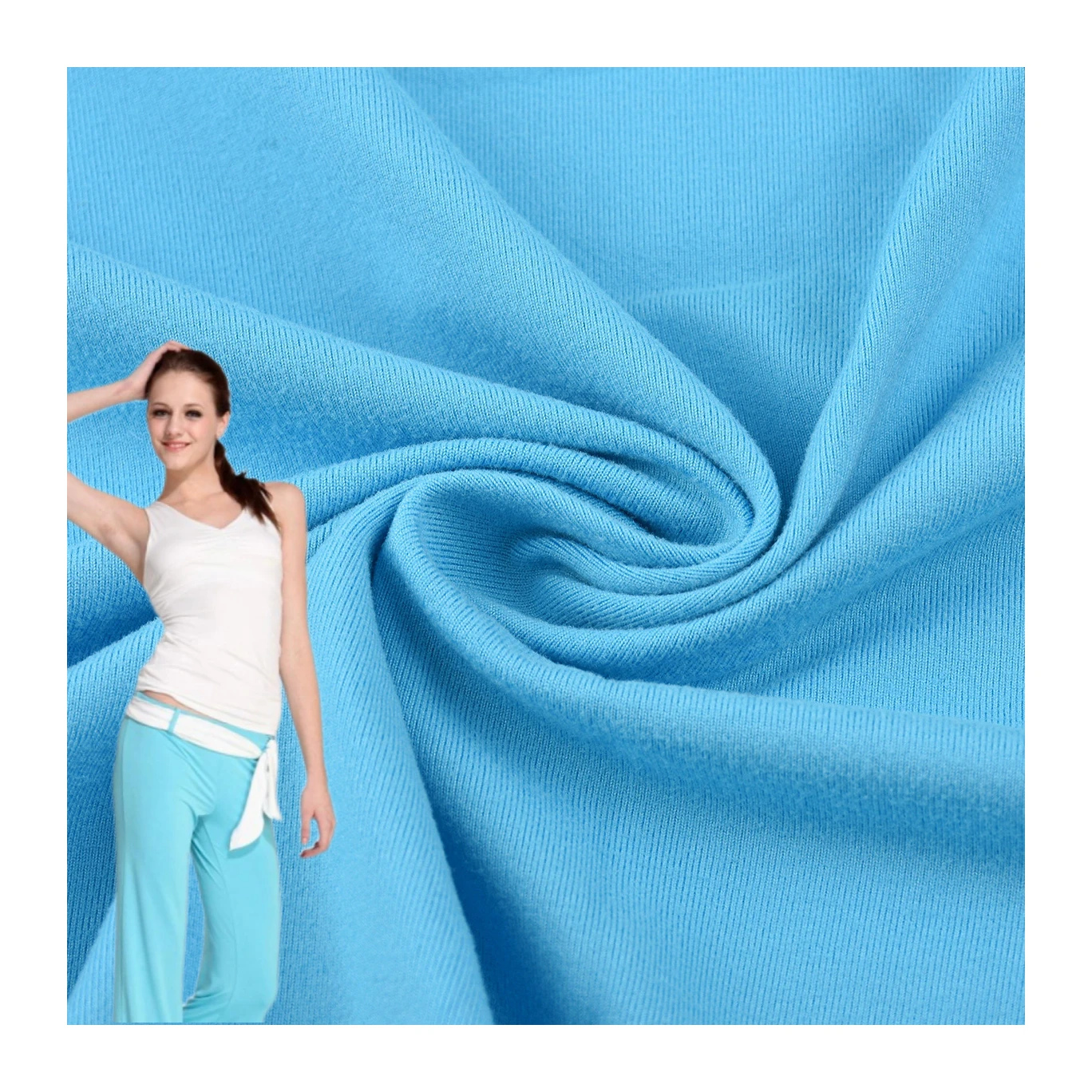 Customized Yummy Fabric Polyester Spandex Stretch two Side Brushed milk silk fabric For Pajamas and yoga wear
