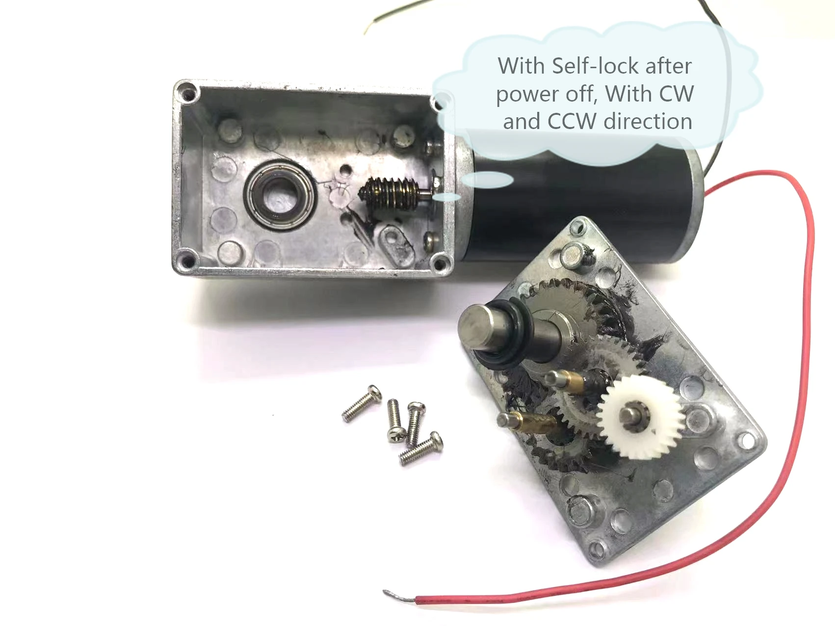 12v 24v 300rpm self locking Strong Magnetic Dc Worm Square Gear reducer Motor with self-lock for tank model