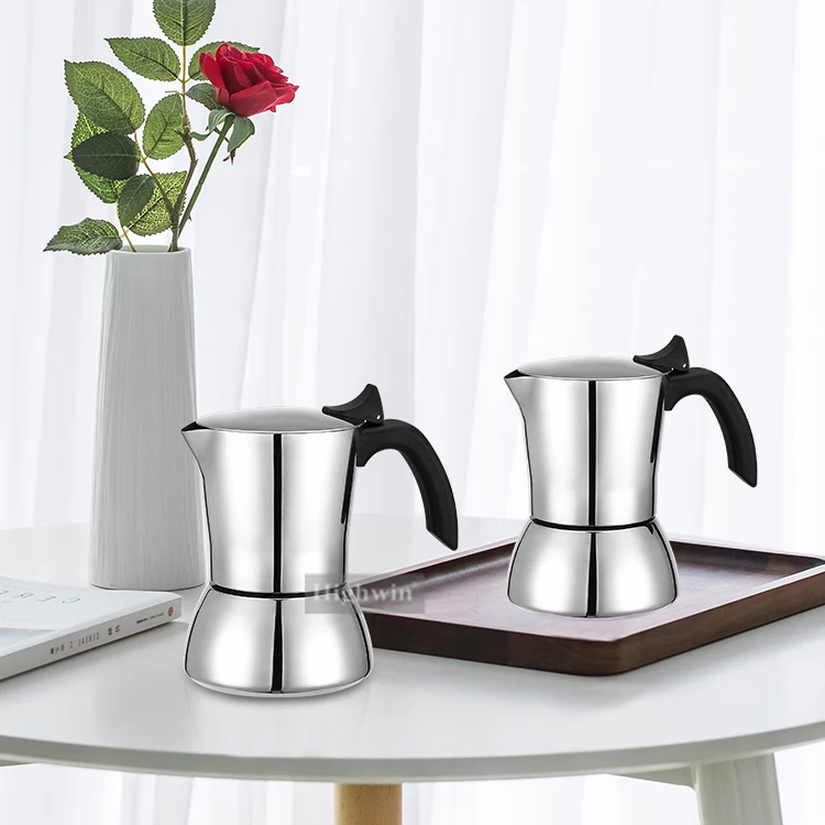 Espresso Mocha Pot Stovetop Moka Coffee Pot Stainless Steel Moka Pot