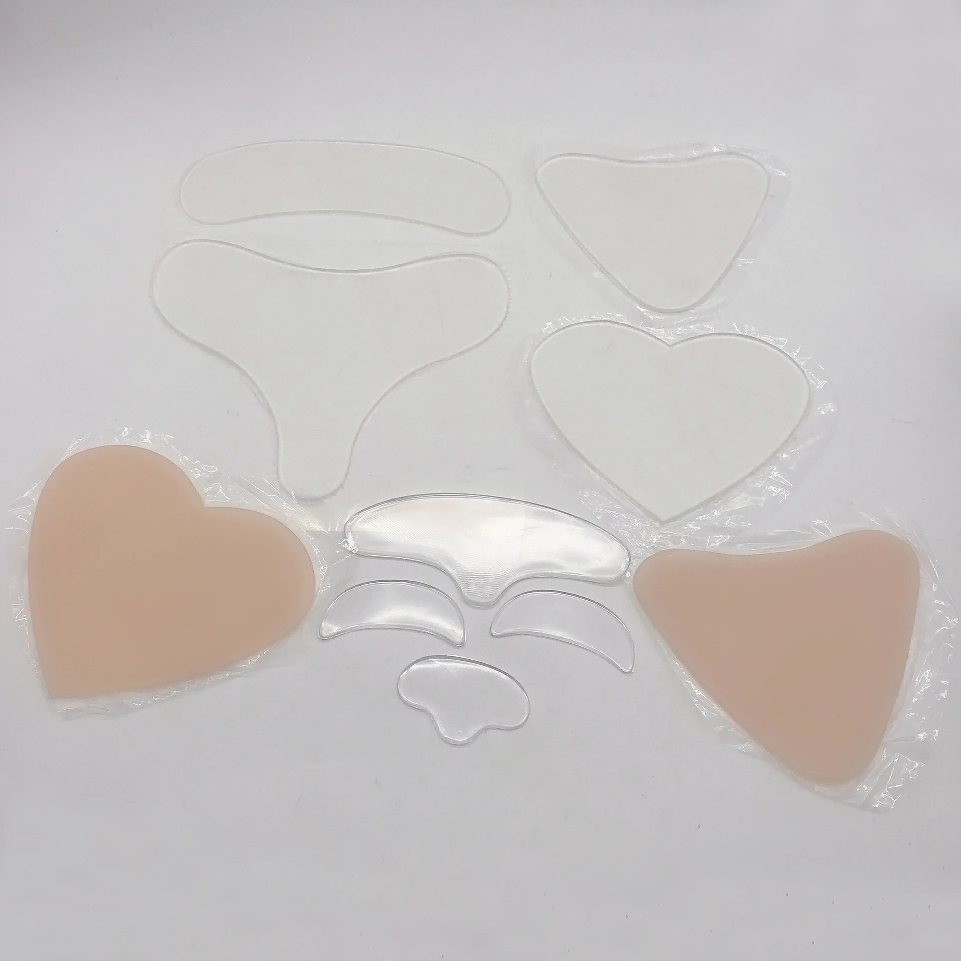 Hot Selling T Shape Heart Shape Triangle Shape Self Adhesive Decollete Pad Silicone Anti Wrinkle Chest Pad