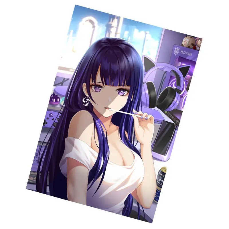 genshin raiden shogun poster mihoyo-u game xiao keqing hutao anime poster