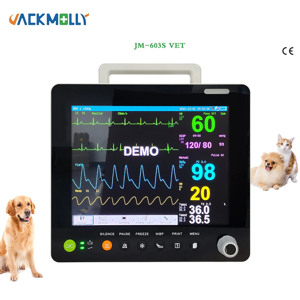 JM-603S 12 inch Multi-parameter vital sign monitor vital sign monitor for vet clinic