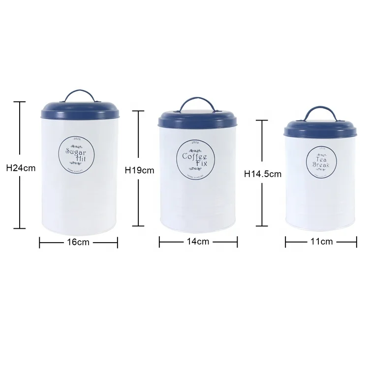 Low Price Modern Style Home Kitchen Hotel Festival Gift Set Of 3 Round Tea Coffee Sugar Containers Canister