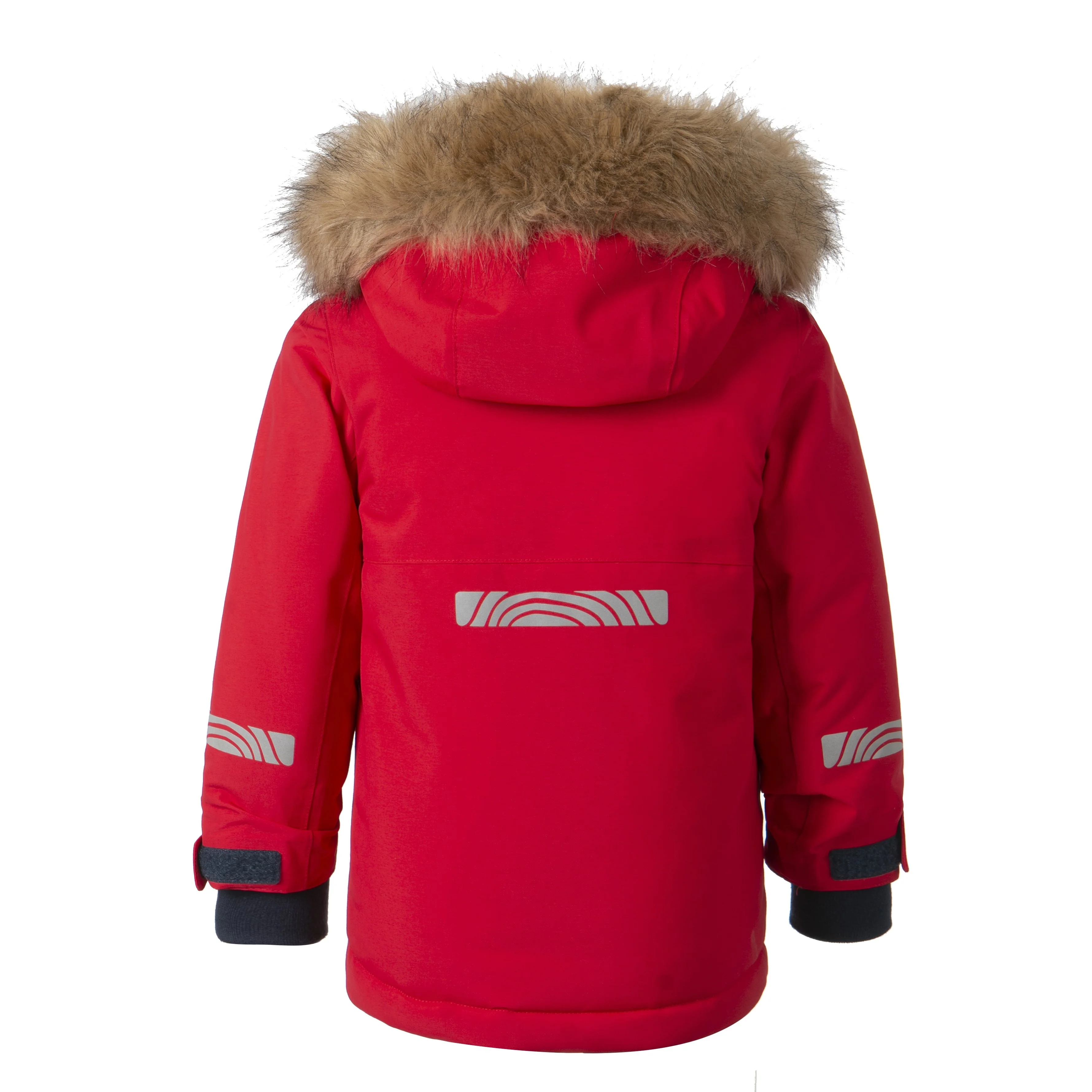 European Style Quilted Jacket with Hood and Faux Fur Collar Insulated Winter Parka for Kid
