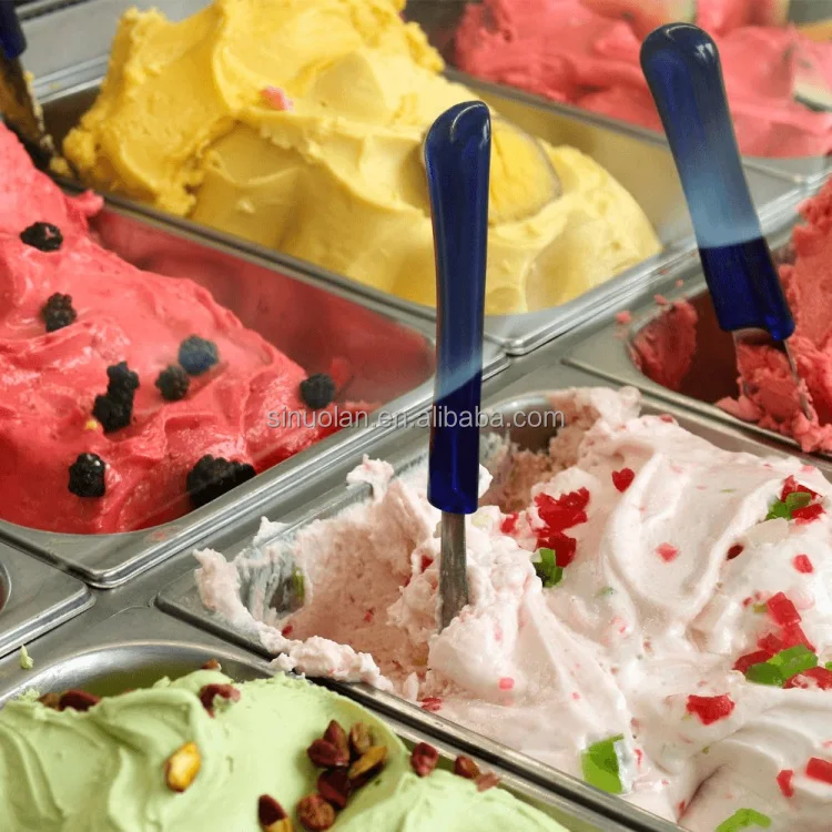 ice cream display freezer popsicle cases 24 pans Italy style curved back sliding door with