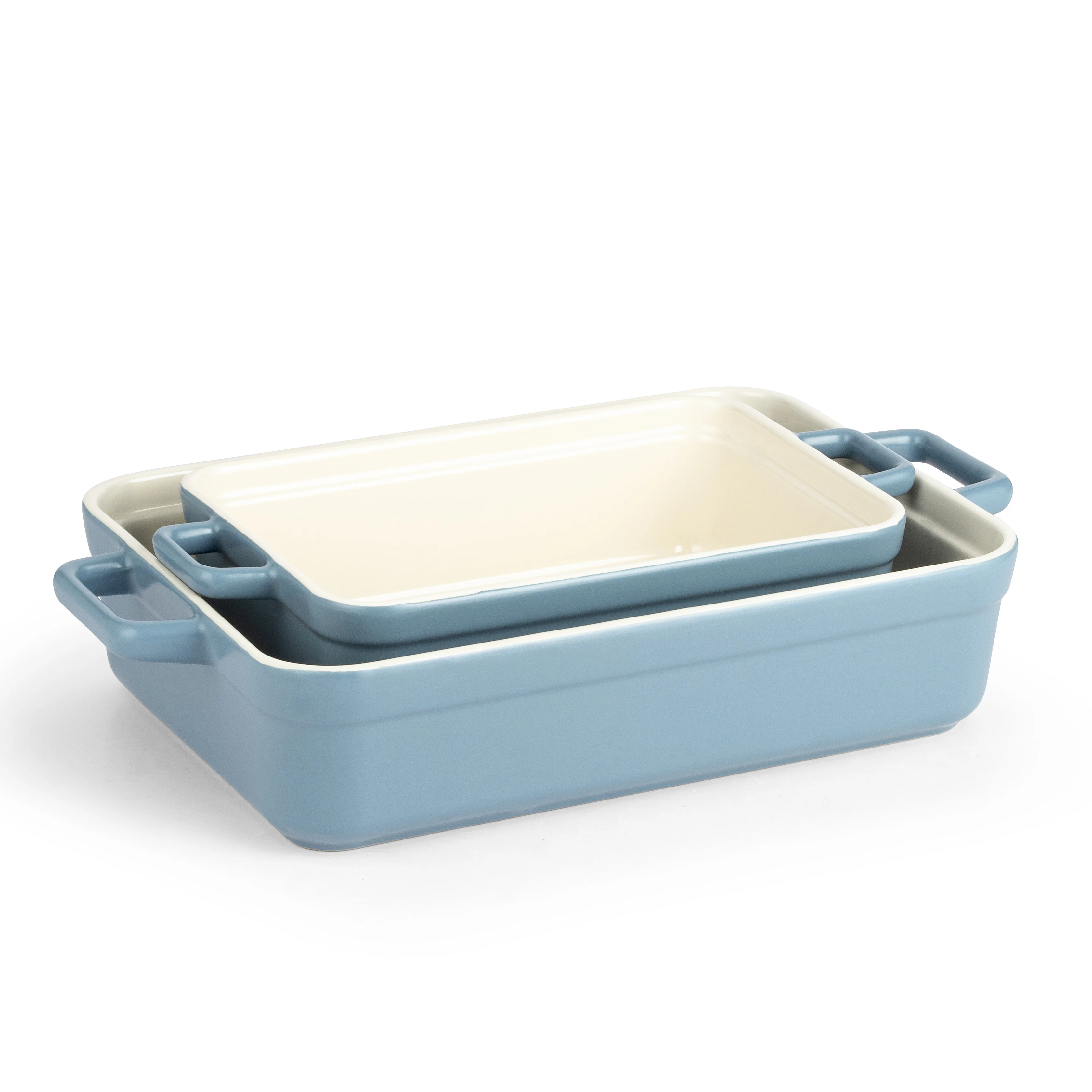 Custom bakeware kitchen glazed porcelain baking trays for oven large rectangular baking dish pan