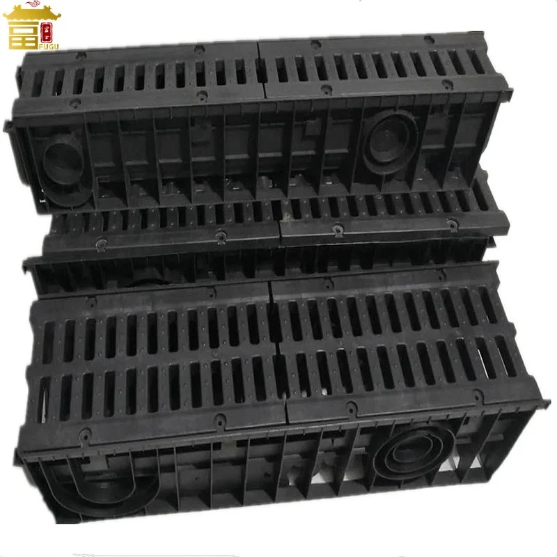 Recyclable HDPE Plastic Drainage Ditch With Outdoor Slotted Cover