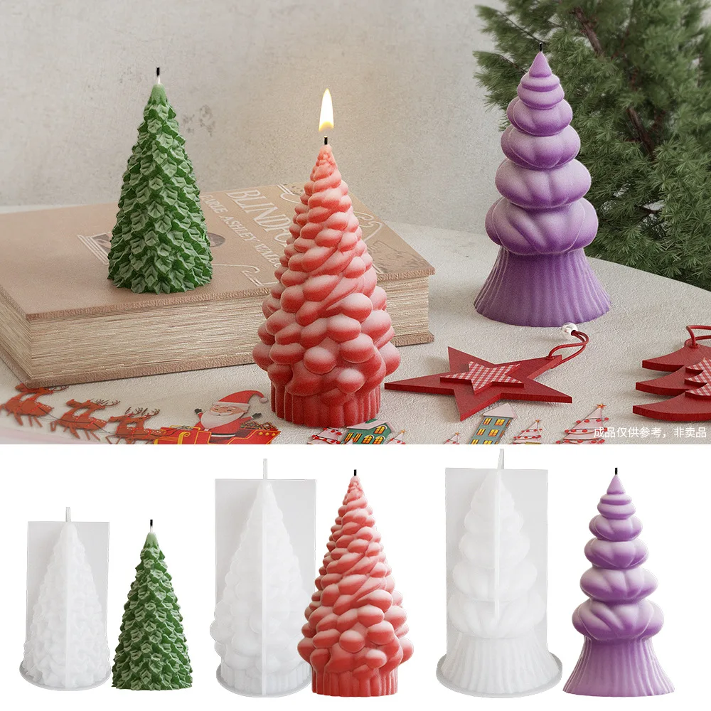 DIY Crystal Dropping Glue Pine Aromatherapy Gypsum Candle Snowflake Bubble Pine Christmas Tree Silicone Mold