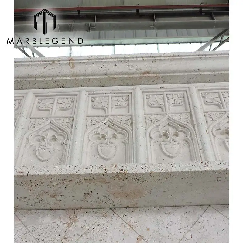 High quality wholesale hand carved natural stone classical white marble mantel fireplace surround