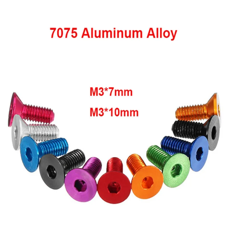 M4 M5 M6 M7 Flat Head Colorful Aluminum Screw Aluminum Hex Socket Countersunk Head Screw