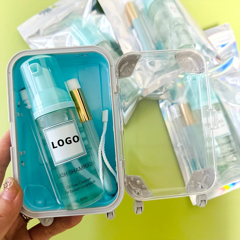 Custom Eyelash Cleaning Foam Eyelash Cleaner Vegan Lash Shampoo Bottles Organic Lashshampoo For Lashes Extensions Bath Shampoo