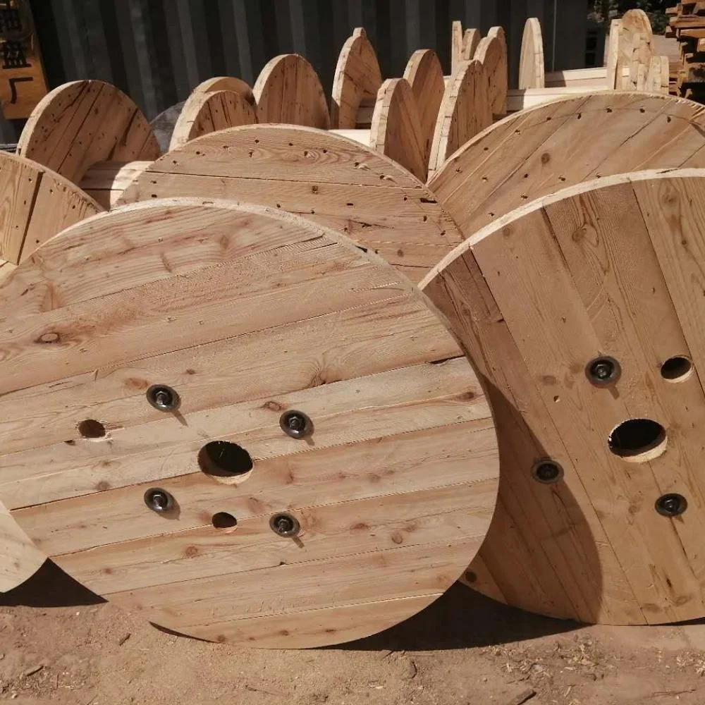 
Большая сосновая деревянная кабельная катушка промышленного назначения для продажи 