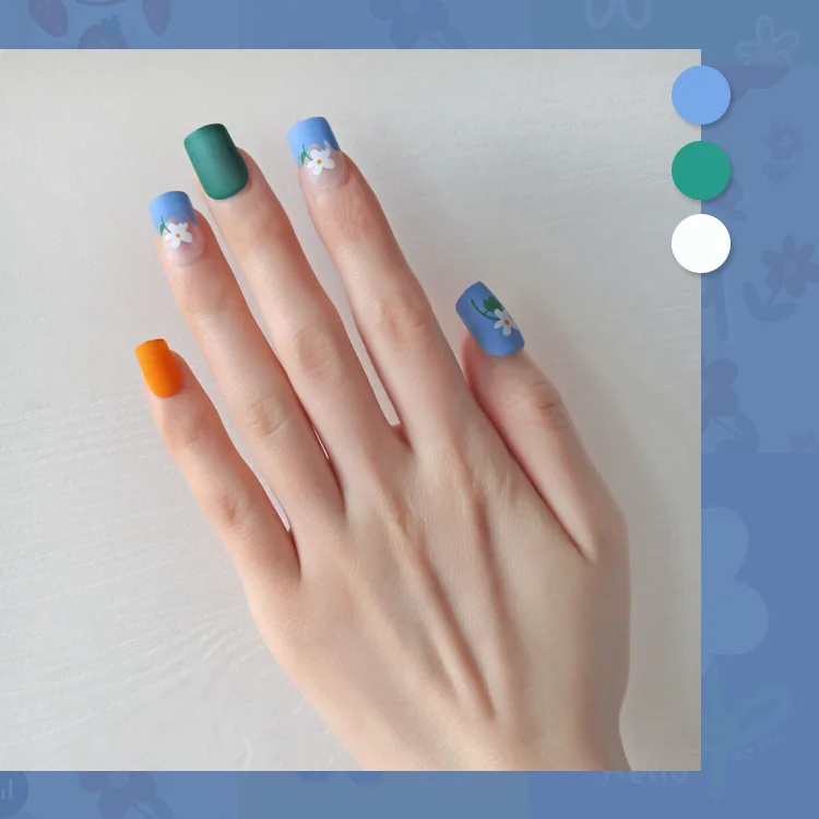 Высококачественные накладные ногти NEWAIR матовый дизайн маленький цветок абс материал ногти искусственные накладные ногти