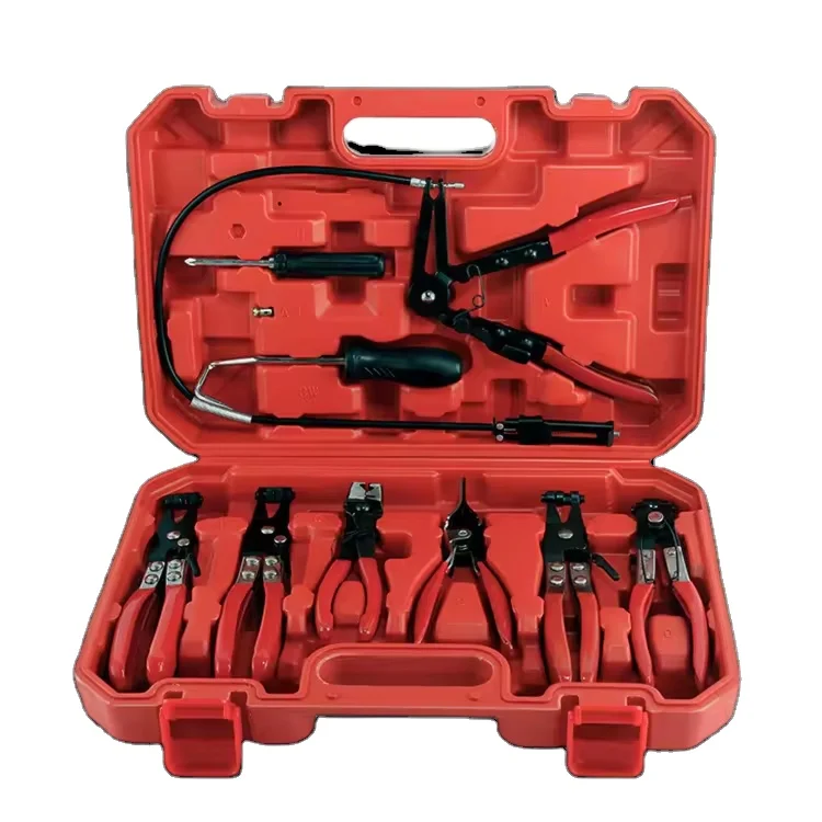 9pcs Automobile Engine Repair Tool Kit Flexible Lock Hand Tool Set Hose Clamp Pliers Kit