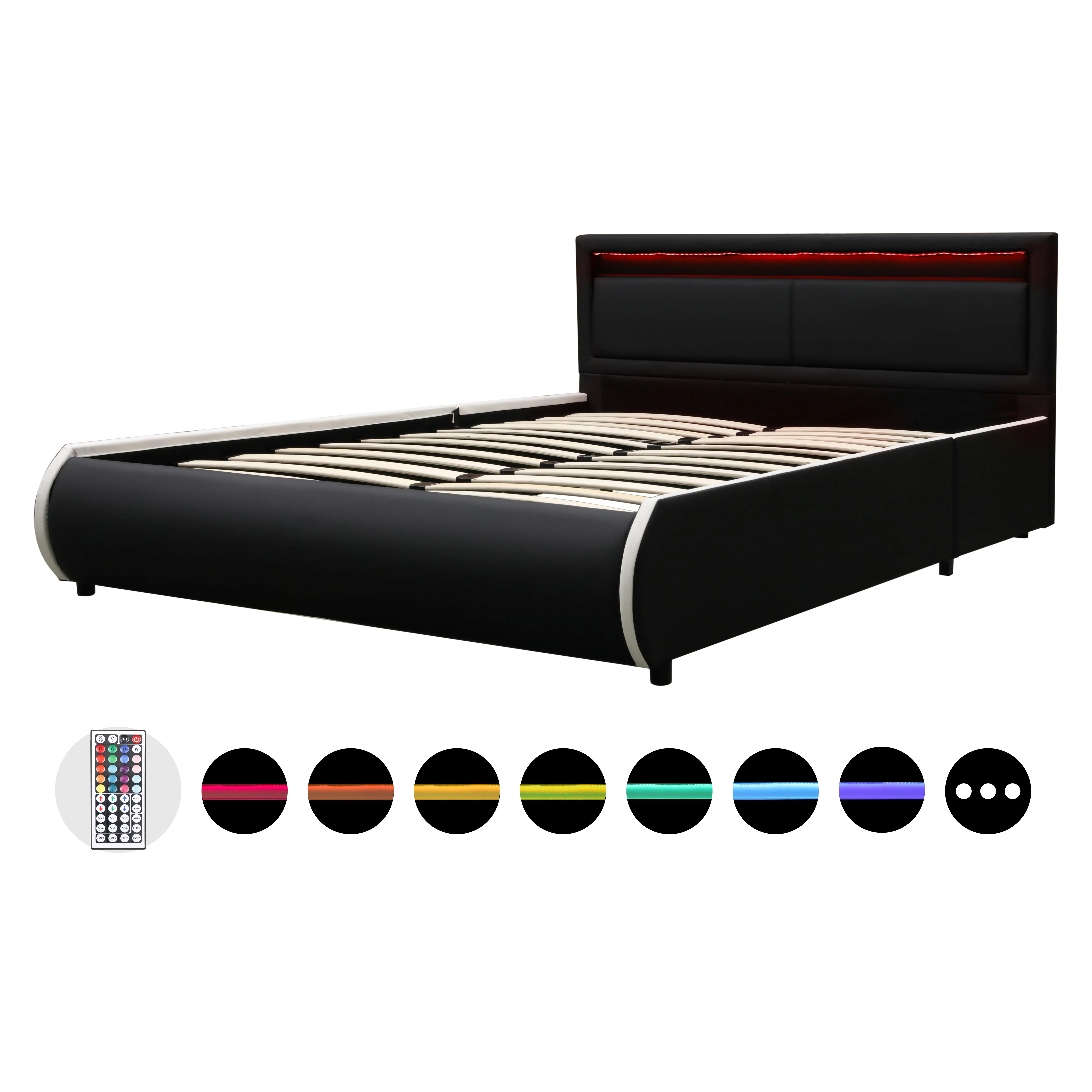 Single bedroom furniture frame with led light solid wood king bed double on the head elegant luxury pretty furniture modern