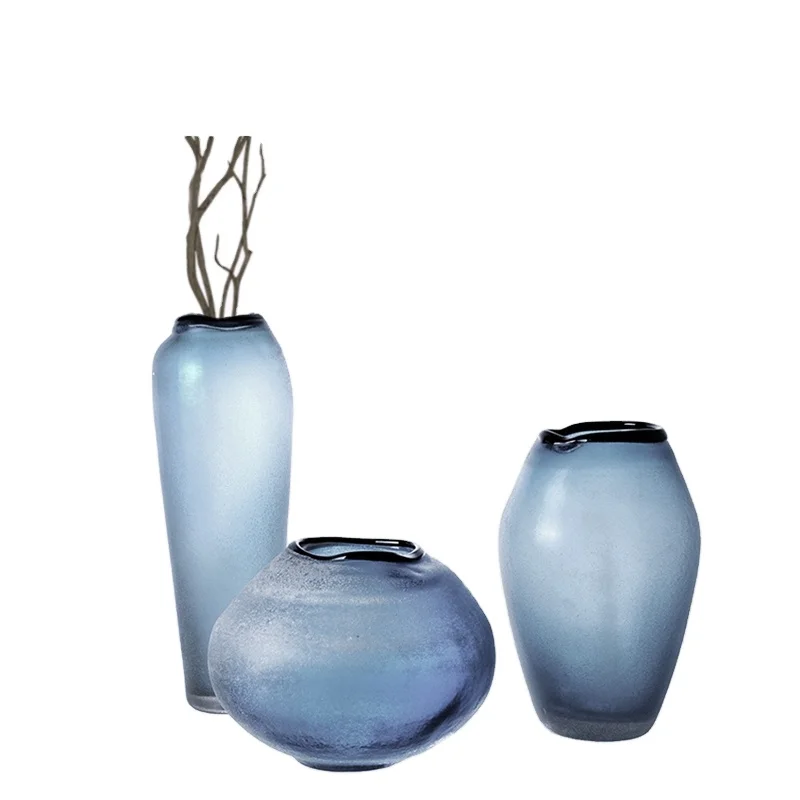 Best selling sandblasted table decoration glass vase