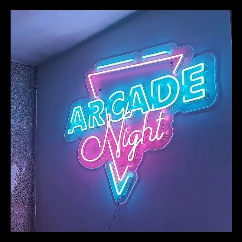 Back To The Arcade custom lighting real glass neon light sign tubes led neon sign customize