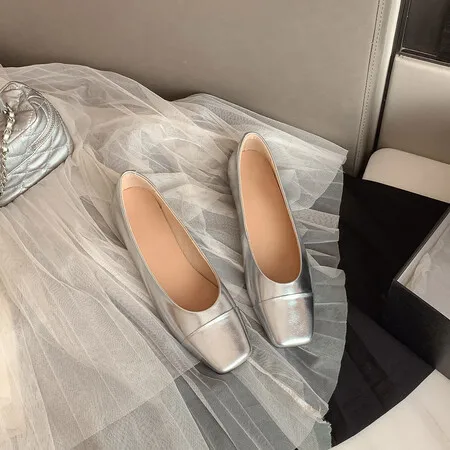 Xinzirain Custom New Arrival Ladies Casual Flat Shoes Comfortable Full Leather Women Ballet Shoes For Girls