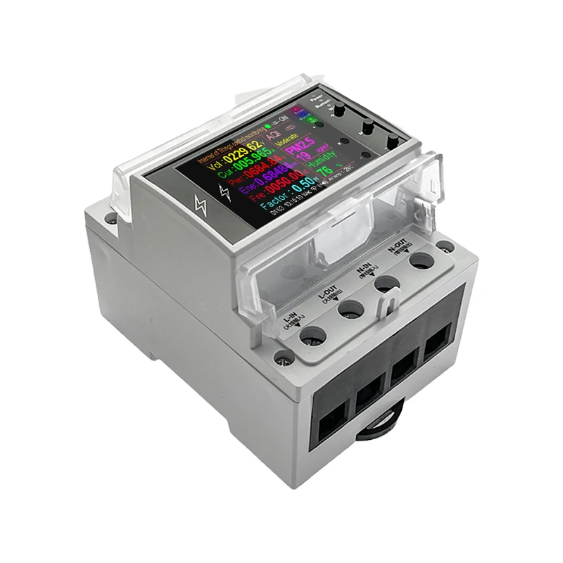 AT4PW WIFI Rail Smart Switch Remote Control Energy Power Meter Voltmeter Ammeter Factor Meter