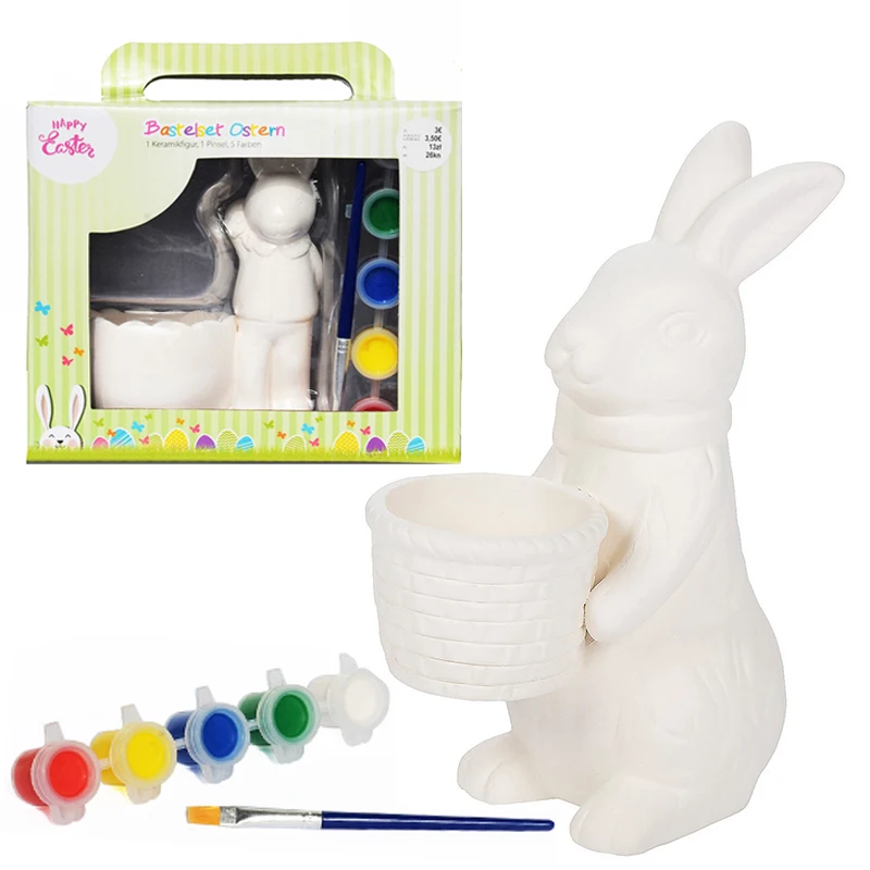 Kids DIY Easter Ceramic Painting Kit Egg Bunny Rabbit