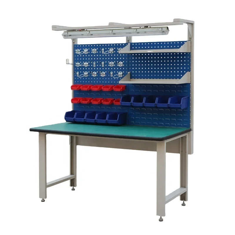 Garage series workbench with tools perforated panel garage lab steel industrial tool table workshop