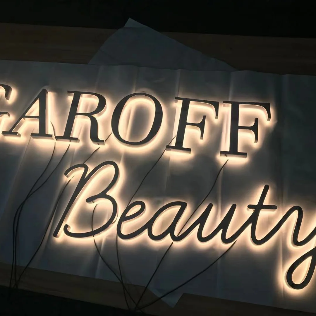  LED LOGO lamp decoration beauty nail salon store Company brand logo 3D Led lighted letter