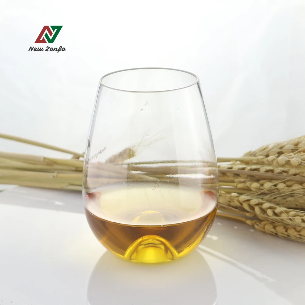 
New product Unbreakable16oz Plastic Wine Glass Egg Shape Stemless Glass 