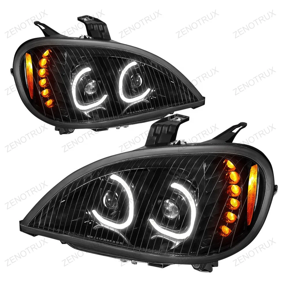Black LED Headlight For Freightliner Columbia 1996-2015