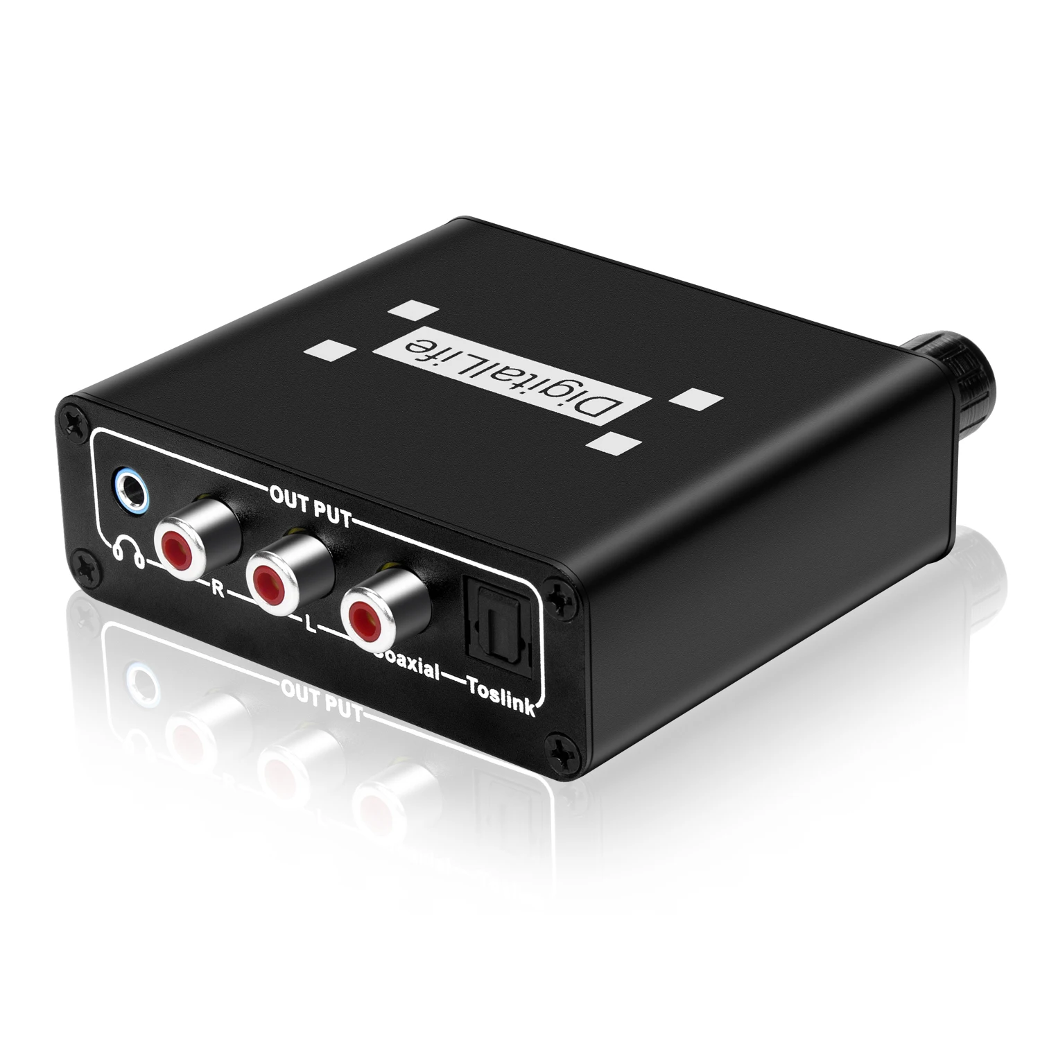 Flykantech Digital-to-Analog Audio Converter - 2i/4o Optical & Coaxial DAC, Metal, UK PSU