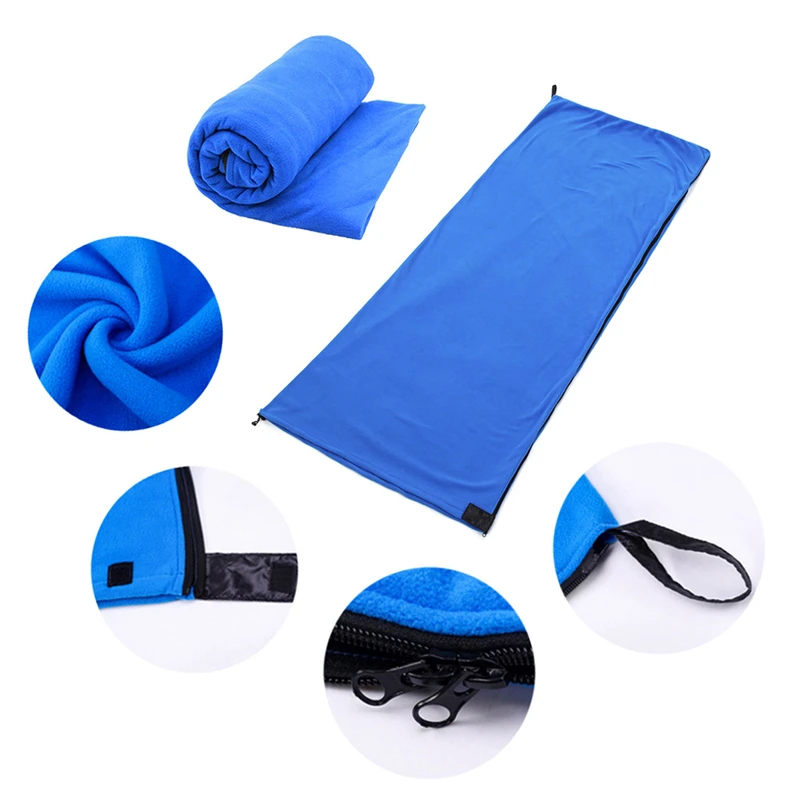 Customized Single Outdoor Waterproof Warm Fleece Liner Sleeping Bag for Travel Hiking Camping Hotel