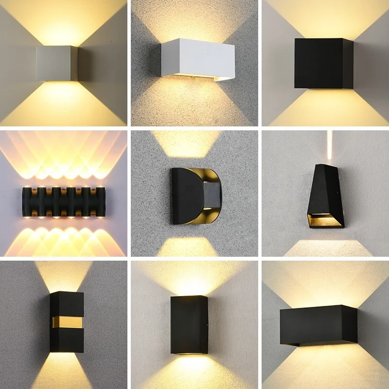 Factory Price up and Down square ABS Plastic Decoration Waterproof Outdoor Wall Light Lights Exterior