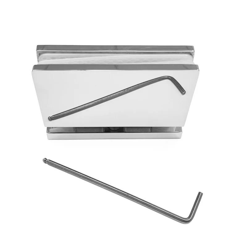 Wall Mounted Shower Door Glass Clips Bracket 304 Stainless Steel Bathroom Glass Clamp Heavy Duty Holder Hinge Hardware Fittings