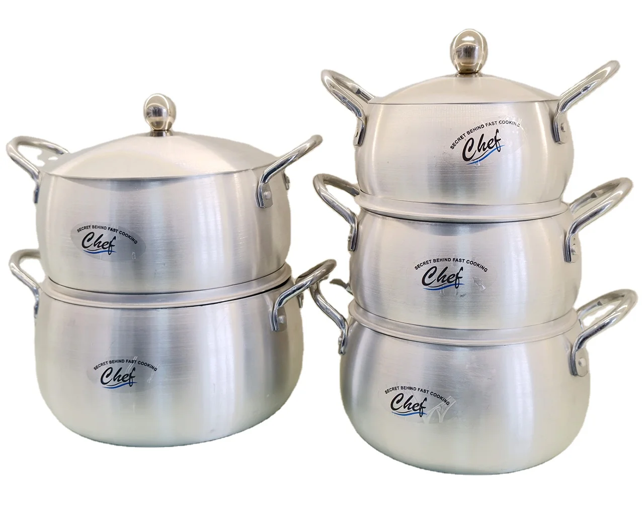 16/18/20/22/24 cm Belly Shape Aluminum Cooking Pot Kitchen Casseroles Cookware Set